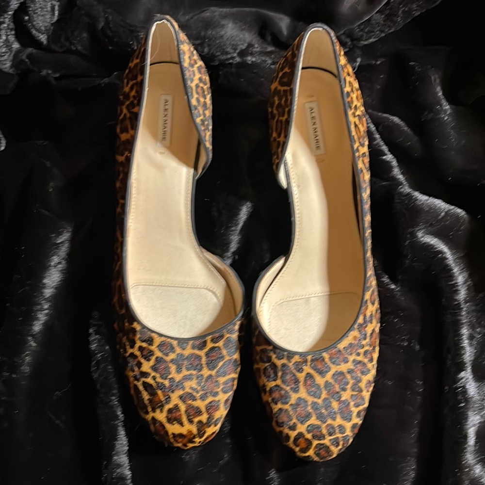 Alex Marie Leather Cheetah Print Calf Hair and Suede Pumps Sz 10 - Never Worn